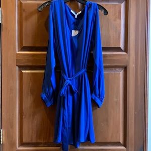 Cold shoulder dress size medium/royal blue